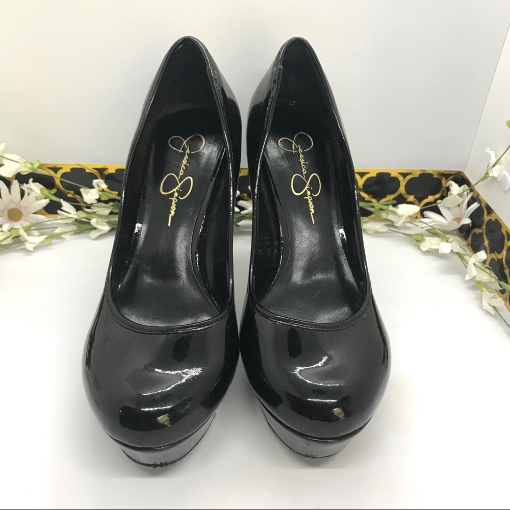 Jessica Simpson! Black Patent Leather Heel Pumps